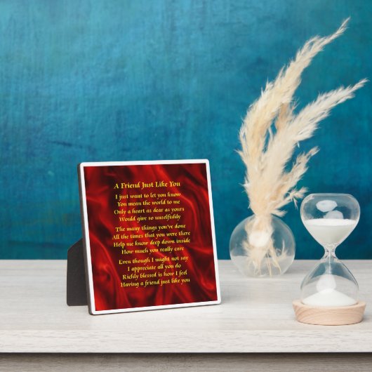Friend Gedicht Plaque - Red Silk Design Fotoplatte (InSitu)