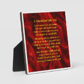 Friend Gedicht Plaque - Red Silk Design Fotoplatte (Vorderseite)