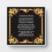 Friend Gedicht Plaque - Schwarzes Design Fotoplatte (Vorderseite)