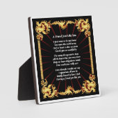 Friend Gedicht Plaque - Schwarzes Design Fotoplatte (Vorderseite)
