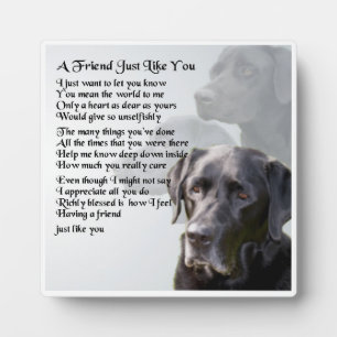Friend Gedicht Plaque - Schwarzes Labrador Design Fotoplatte