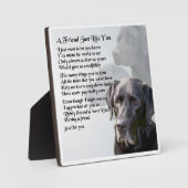 Friend Gedicht Plaque - Schwarzes Labrador Design Fotoplatte (Vorderseite)
