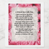 Friend Gedicht Weinflasche - Rosa Blütenblatt Weinetikett (Einzelnes Label)