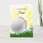 Friend Golfer Birthday Card Karte<br><div class="desc">Geben Sie Ihrem Golfer eine Golfkarte mit einem explosiven Thema! Ein steil ansteigender Golfball mit den Worten "Für einen wunderbaren Freund".</div>