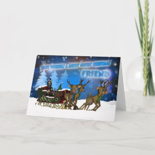 Friend Gothic Christmas Card, H.I.P. Und Reindeer Feiertagskarte