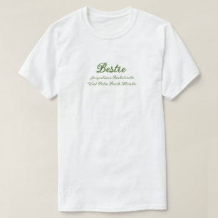 Friend Group Green Beige Bach Party Outfit T-Shirt