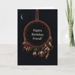 Friend Happy Birthday Dream Catcher and Moon Karte