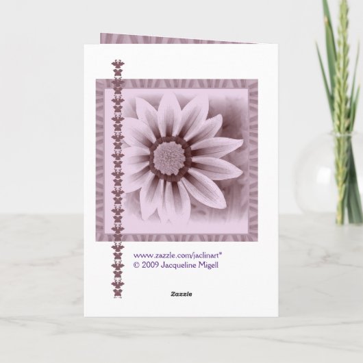 FRIEND Happy xxth Custom Birthday LAVENDER Blume Karte (Rückseite)