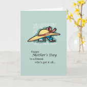 Friend Hat Sandals Muttertag Karte (Gelbe Blume)