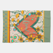 Friend Heart Fun Chic Floral Stilvolle Daisy Geschirrtuch (Horizontal)