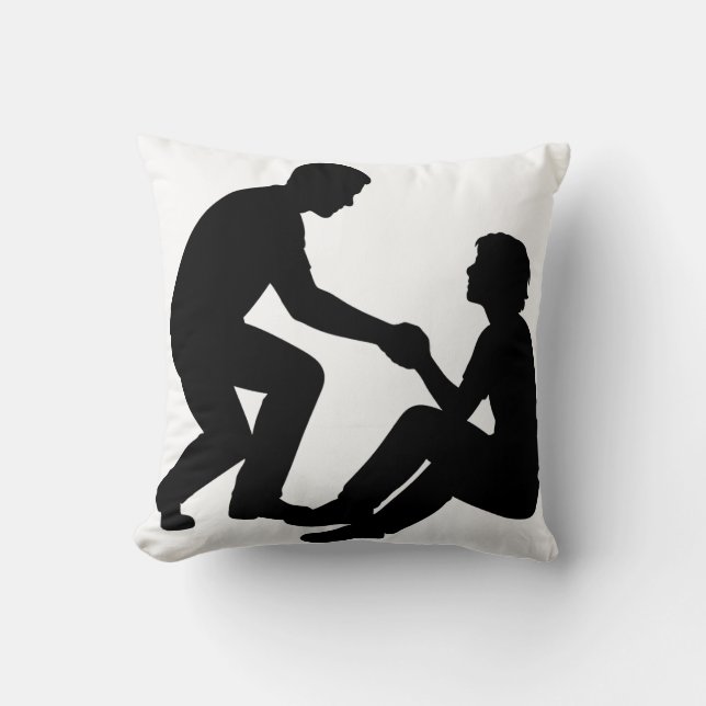 "Friend Helping Friend Pillow – Heartwarming Frien Kissen (Vorderseite)