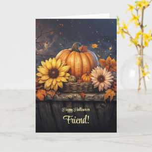 Friend Hübsch Happy Halloween mit Herbst-Blume Karte