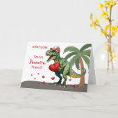 Friend Individuelle Name Valentine Dinosaur Karte (Gelbe Blume)