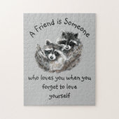 Friend Loves You Cute Raccoons Puzzle (Vertikal)