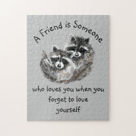 Friend Loves You Cute Raccoons Puzzle