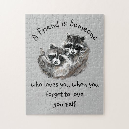 Friend Loves You Cute Raccoons Puzzle (Vertikal)