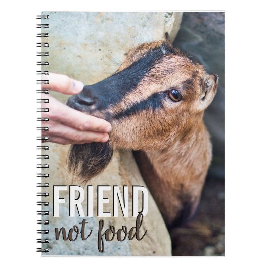 Friend not food vegan stop animal cruelty w/ goat notizblock (Vorderseite)