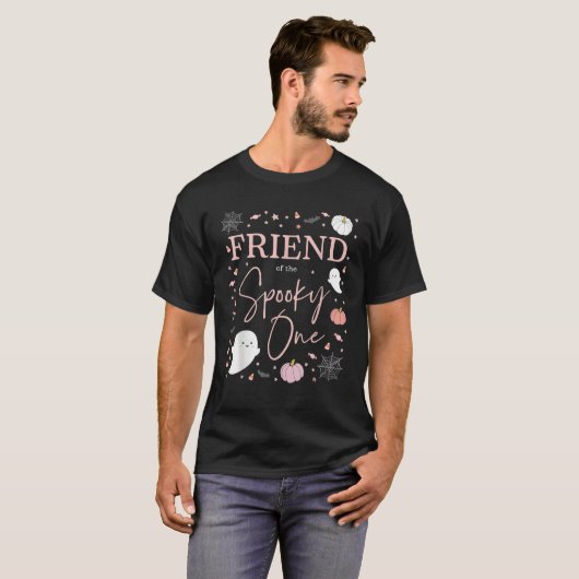 Friend of the Spooky One Girl First Birthday Pink T-Shirt (Vorne ganz)