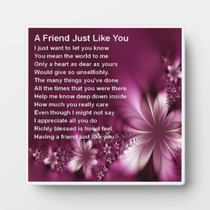 Friend Poem Plaque - Blume Design Fotoplatte