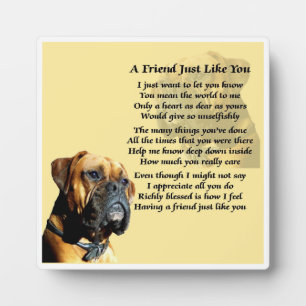 Friend Poem Plaque - Boxer Dog Design Fotoplatte