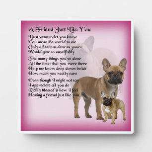Friend Poem Plaque - French Bulldog Design Fotoplatte