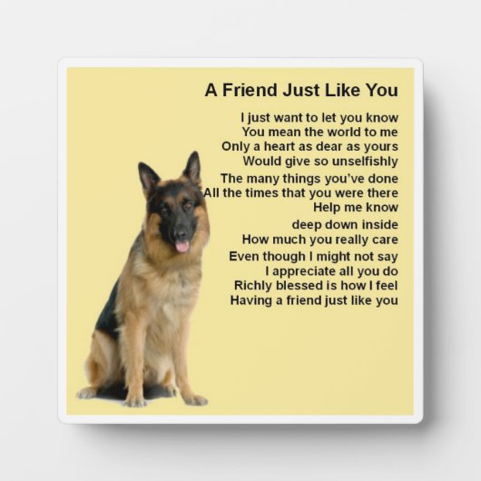 Friend Poem Plaque - German Shepherd Dog Design Fotoplatte (Vorderseite)