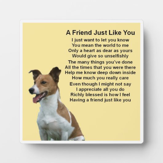 Friend Poem Plaque - Jack Russell Design Fotoplatte (Vorderseite)