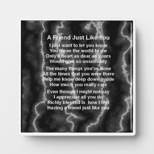 Friend Poem Plaque - Marmordesign Fotoplatte (Vorderseite)