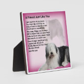 Friend Poem Plaque - Old English Sheepdog Design Fotoplatte (Vorderseite)