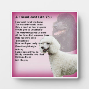 Friend Poem Plaque - Poodle Dog Design Fotoplatte