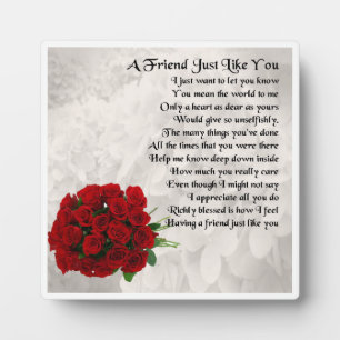 Friend Poem Plaque - Rote Rosen Design Fotoplatte