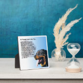Friend Poem Plaque - Rottweiler Dog Design Fotoplatte (InSitu)