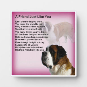 Friend Poem Plaque - St Bernard Dog Design Fotoplatte