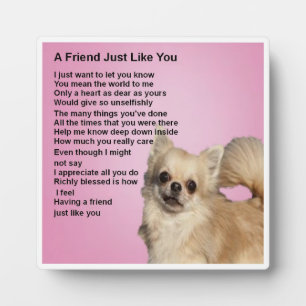 Friend Poem Plate - Chihuahua dog Design Fotoplatte