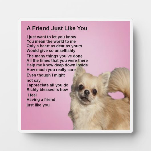 Friend Poem Plate - Chihuahua dog Design Fotoplatte (Vorderseite)