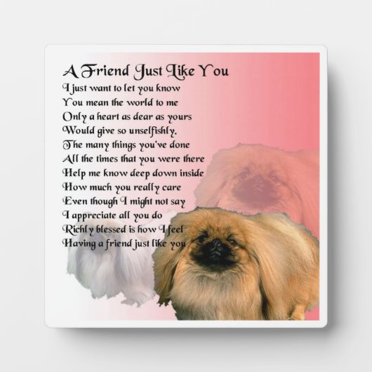Friend Poem Plate - Pekingese dog Design Fotoplatte (Vorderseite)