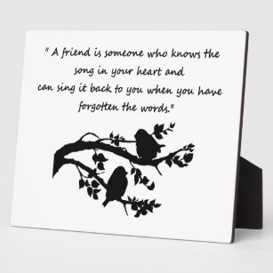 Friend Quote Song in meiner Heart Bird-Silhouette Fotoplatte