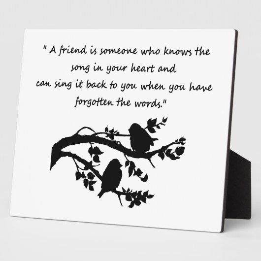 Friend Quote Song in meiner Heart Bird-Silhouette Fotoplatte (Seite)