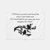 Friend Quote Song in my Heart Birds Fleecedecke (Vorderseite (Horizontal))