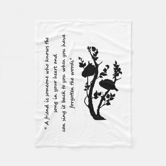 Friend Quote Song in my Heart Birds Fleecedecke (Vorderseite)