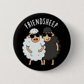 Friend Schafe Funny Sheep Pun Dark BG Button (Vorderseite)