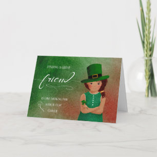 Friend St Patrick's Day Little Girl Leprechaun Karte
