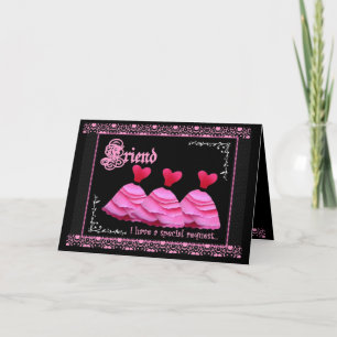 FRIEND Trauzeugin Einladen mit rosa Gräben Einladung