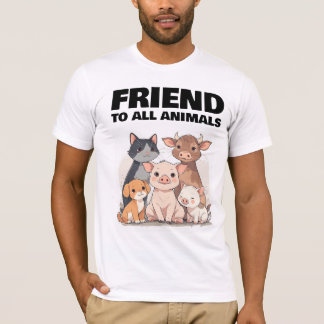 FRIEND VON ALLEN TIEREN VEGAN T-Shirt