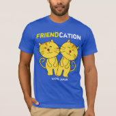 Friendation Cat Cartoon T - Shirt (Vorderseite)
