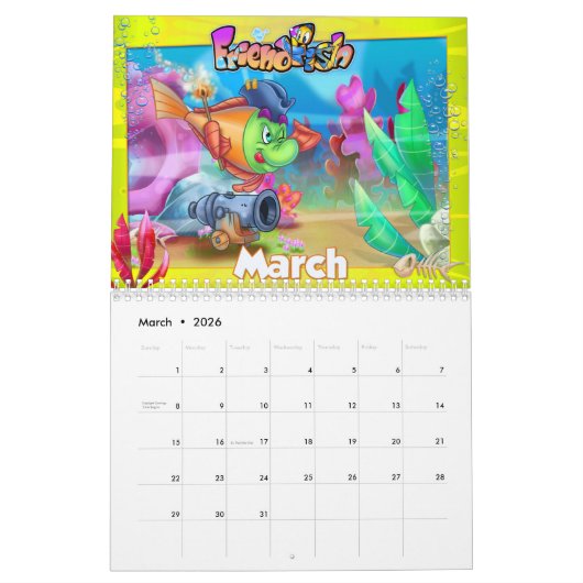 FriendFisch Cartoon Fischkalender 2023 Kalender (Mär 2026)