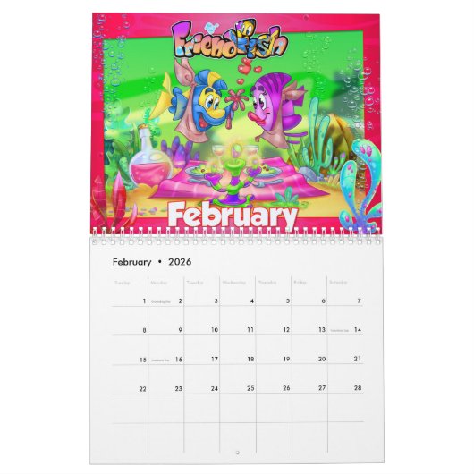 FriendFisch Cartoon Fischkalender 2023 Kalender (Feb 2026)