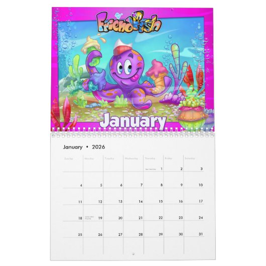 FriendFisch Cartoon Fischkalender 2023 Kalender (Jan 2026)