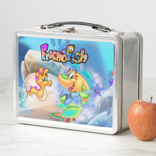 FriendFisch niedlicher Cartoon Fischlunchbox Metall Brotdose (Beispiel)