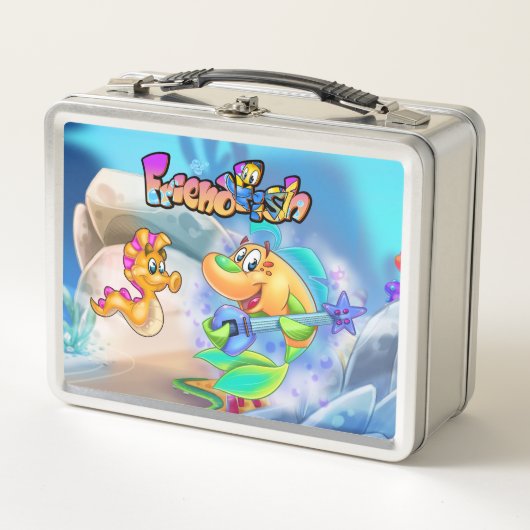 FriendFisch niedlicher Cartoon Fischlunchbox Metall Brotdose (Vorderseite)